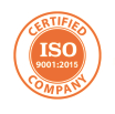 ISO certified company quality certification badge.