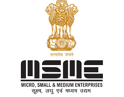 MSME government certification logo with emblem.